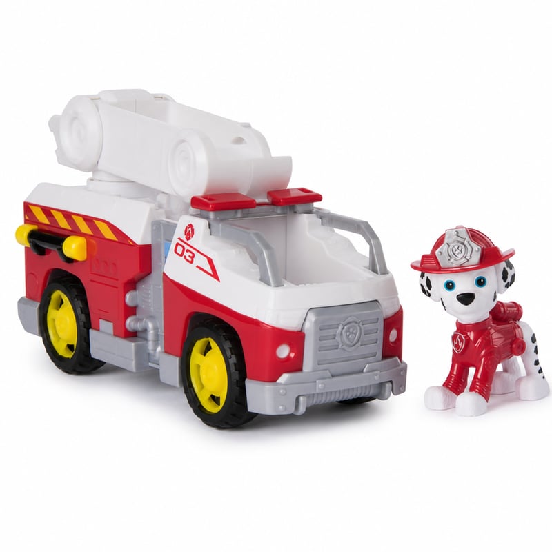 Mașină de pompieri PAW Patrol Marshall cu tun cu apă — defectă, funcționează parțial: mecanismul de lansare nu funcționează (stare: vezi a doua imagine)
