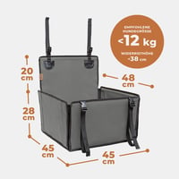 WUGLO Extra Stabil Kutya Autósülés - Megerősített Kisállat Ülés 4 Rögzítőpánttal - Vízálló Oxford Anyagú Hátsó Ülésre Kis és Közepes Kutyákn 8