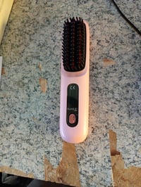 Perie de îndreptat părul wireless RUIZHI Mini cu afișaj LED, 3 trepte de temperatură, pentru păr scurt și călătorii, roz 2