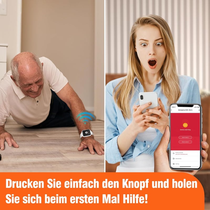 DAYTECH WiFi SOS gomb időseknek, betegeknek - Tuya okos vészjelző rendszer (2.4GHz)