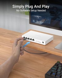 BrosTrend 5-Port 2.5G Ethernet Switch - Menedzsment nélküli hálózati elosztó játék PC és NAS szerverekhez, Plug-and-Play, ventilátor nélküli 5