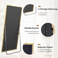 Koonmi 171x76 cm Álló Tükör - Arany Alumínium Kerettel, Teljes Alakos Fali Tükör Nappaliba és Hálószobába, Minimál Stílusú Nagyméretű Tükörl 5