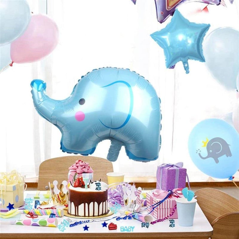 Kék elefántos "It's A Boy" babaváró dekoráció konfettivel - Feelairy