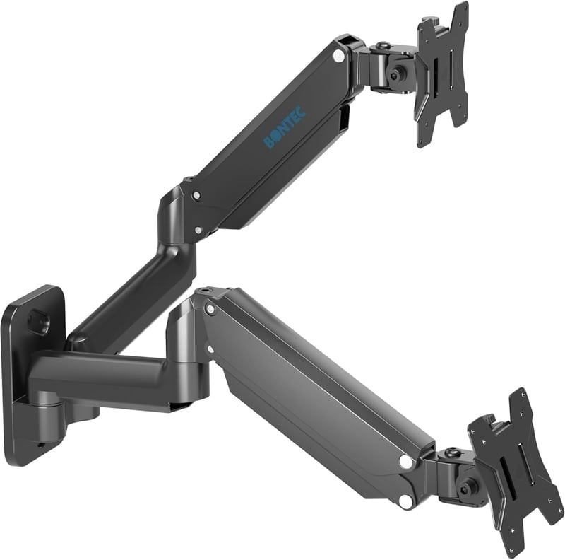 BONTEC Gázrugós Dupla Monitorkar 13-27" Képernyőkhöz, 8kg-ig, Állítható