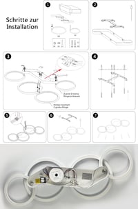 SEATAIN 80 cm-es Távirányítós LED Mennyezeti Lámpa - Fehér 4 Gyűrűs Modern Dizájn, Szabályozható Fényerő, 3000-6000K, Éjszakai Fény Funkcióv 9