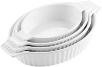 Malacasa 4 részes fehér porcelán sütőforma készlet, különböző méretekben 1
