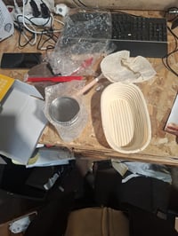 Set pentru copt pâine cu maia Clheatky, 11 piese, coș oval din ratan pentru dospit 25 cm — formă de pâine deteriorată (stare: vezi a 2-a imagine) 2