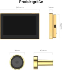 EZVIZ CP2 WiFi Ajtókamera 4,3" Színes Kijelzővel - 1080p Vezeték Nélküli Videós Kaputelefon 146° Látószöggel, 2200 mAh Akkumulátorral, Arany 10