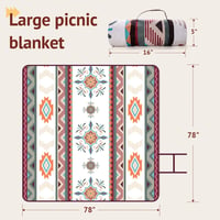 Larutan XXL Boho Strandpléd 200x200cm - Homokálló, Mosható Piknik Takaró Zöld 3