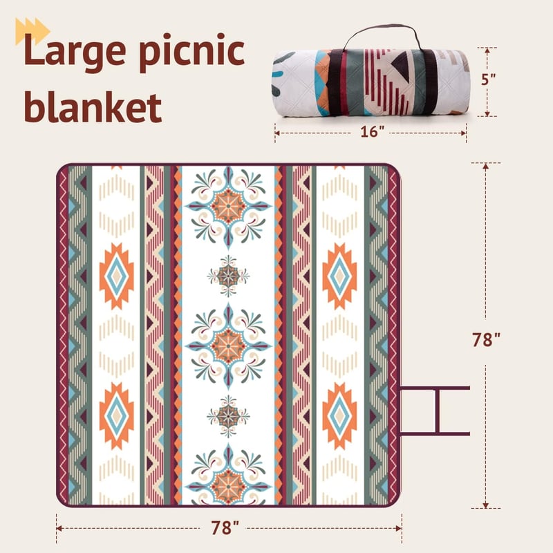 Larutan XXL Boho Strandpléd 200x200cm - Homokálló, Mosható Piknik Takaró Zöld