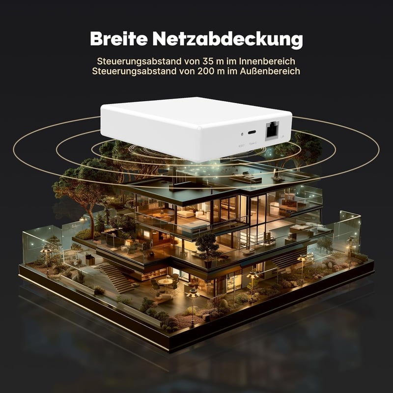 MOES Matt Okos Gateway - Zigbee Hub Tuya eszközökhöz - Kompatibilis Apple HomeKit, SmartThings, Alexa és Google Home rendszerekkel