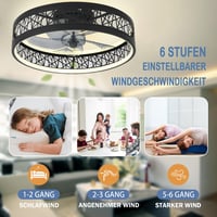 MiiR Modern Mennyezeti Ventilátor LED Világítással - 60W Távirányítós Csendes Lámpa, 6 Sebességgel, Fényerőszabályzós, Nappali és Hálószoba, 5