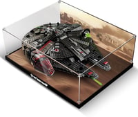 cooldac Akril Vitrin LEGO 75389 Star Wars Dark Millennium Falcon Készlethez - Átlátszó Porvédő Kiállítódoboz HD Háttérrel (Csak Doboz, Model 1