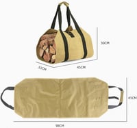Sac impermeabil XXL pentru lemne de foc, 2 buc. genți de transport pliabile, kaki, pentru șemineu, 98x45 cm 2