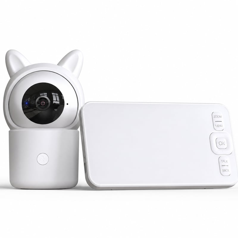 ieGeek 1080P kamera za nadzor bebe bez 5-inčnog zaslona (nepotpuno), PTZ rotacija 360° — Zaslon nedostaje (stanje: vidi 2. sliku)