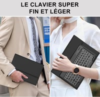 FARYODI billentyűzet Lenovo Tab P12 12.7 hüvelykes (2023) táblagéphez – 7 színű háttérvilágítással, levehető vezeték nélküli Bluetooth billentyűzet francia AZERTY kiosztással, fekete – kompatibilis a Lenovo Tab P12 12.7" 3K (TB371FC) 7