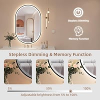 STARLEAD Ovális LED Fürdőszobai Tükör 90x60 cm - Bluetooth Hangszóróval, Fényerőszabályzással, 3 Színhőmérséklettel, Páramentesítővel, Feket 5