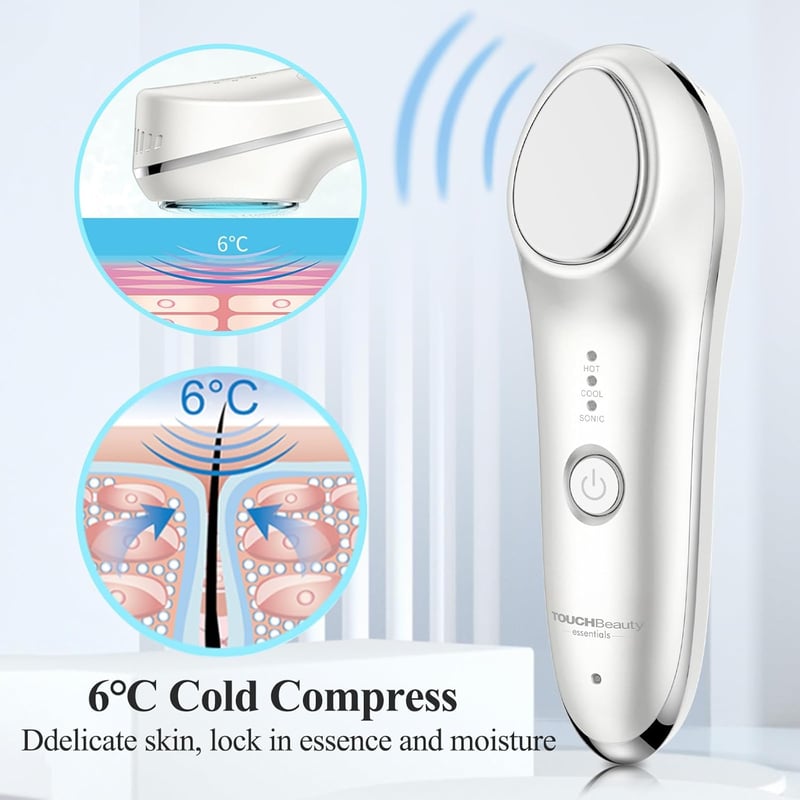 TouchBeauty arcmasszírozó készülék meleg-hideg és vibrációs funkcióval, ránctalanító