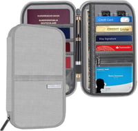 Zelbuck RFID-védett vízálló utazási pénztárca és útlevéltartó - szürke 8