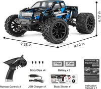 Haiboxing 1/18 RC Monster Truck - 36 km/h Vízálló Távirányítós Autó 4WD Terepjáró - 7.4V Akkumulátorral, 100m Hatótáv, Gyerekeknek és Felnőt 8