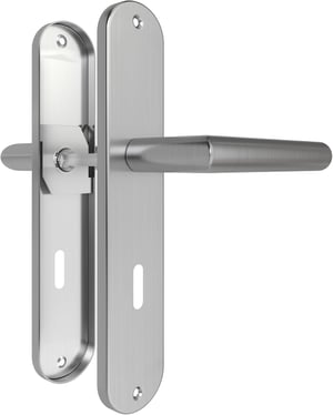 Set mânere de ușă interioară AwmnSrman din oțel inoxidabil - Mânere argintii mate cu mecanism de blocare de 72mm, 2 mânere și 2 plăcuțe lungi 240x50mm