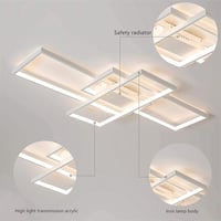 Diossad Téglalap LED Mennyezeti Lámpa 120W Távirányítóval - Szabályozható Fényerő, 2700K-6500K Színhőmérséklet, Memória Funkcióval, Nappali, 5
