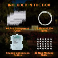 Trongle 10 méteres LED fotófüzér távirányítóval - Meleg fehér fényű szobadekoráció 3