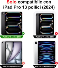 FOGARI iPad Pro 13 hüvelykes M4 2024 Tok Levehető Vezeték Nélküli Billentyűzettel - Tablet Védőtok Apple Készülékhez 2