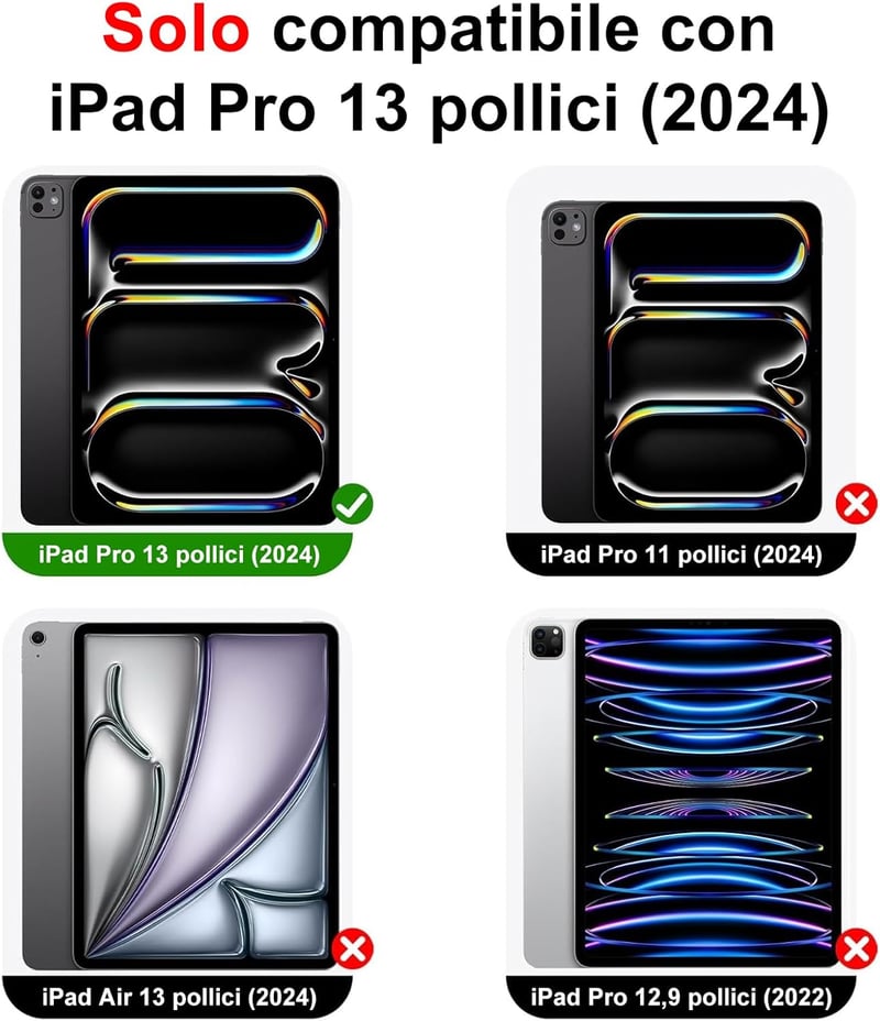 FOGARI iPad Pro 13 hüvelykes M4 2024 Tok Levehető Vezeték Nélküli Billentyűzettel - Tablet Védőtok Apple Készülékhez