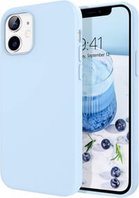 Apple iPhone 12 Világoskék Szilikon Védőtok Mikroszálas Béléssel 1