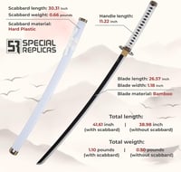 57 SPECIAL REPLICAS Bamboo Anime Katana Cosplay Kard 105cm Roronoa Zoro One Piece 2