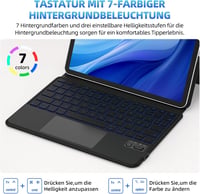 GOKOCO Mágneses Billentyűzet Tok iPad Air M2 11" és Pro 11" Készülékekhez, RGB Háttérvilágítással, Multi-Touch Trackpaddel, QWERTZ Kiosztáss 5