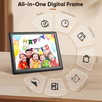 Yontwe 10" Digitális Képkeret 1280x800 Felbontással - Fotó/Videó/Zene Lejátszó, USB/SD Kártya, Távvezérlővel, Naptár és Ébresztő Funkcióval 3