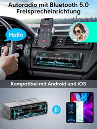 CAR Bluetooth autórádió 7 színű LCD kijelzővel, 4x65W, FM/AM/USB/AUX 2