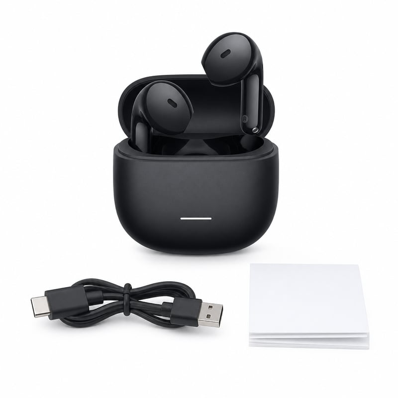 Bezdrôtové slúchadlá Xiaomi Redmi Buds 8 Active TWS Bluetooth, čierne — chybné, na náhradné diely: signál Bluetooth sa nedá nájsť (stav: pozri 2. obrázok)