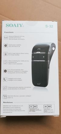 SOAIY S32 Bluetooth 5.0 Autós Kihangosító Napellenzőre, Automatikus Ki/Be 9