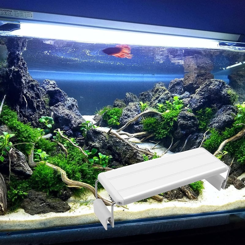 GERUI Ultra Vékony LED Akvárium Világítás Csipeszes Lámpa 6W - Fehér Teleszkópos Vízi Növény Lámpa Korallzátony Nézőfény 1500 Lumen IP44