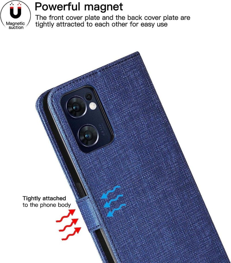 Oppo Find X5 Lite 5G bőr pénztárcatok kártyatartóval és állvánnyal