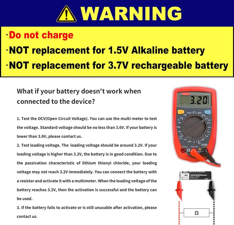 EEMB 3,6V AA lítium elem vízórához, gázmérőhöz - ER14505 LS14500
