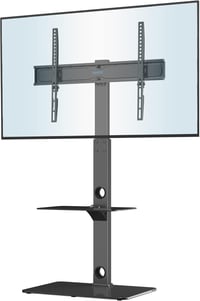 BONTEC TV Állvány 30-70 Hüvelykes Televíziókhoz, Magasságállítható Padlóállvány 40 kg Teherbírással, 2 Edzett Üvegpolccal, VESA 600x400 mm 1