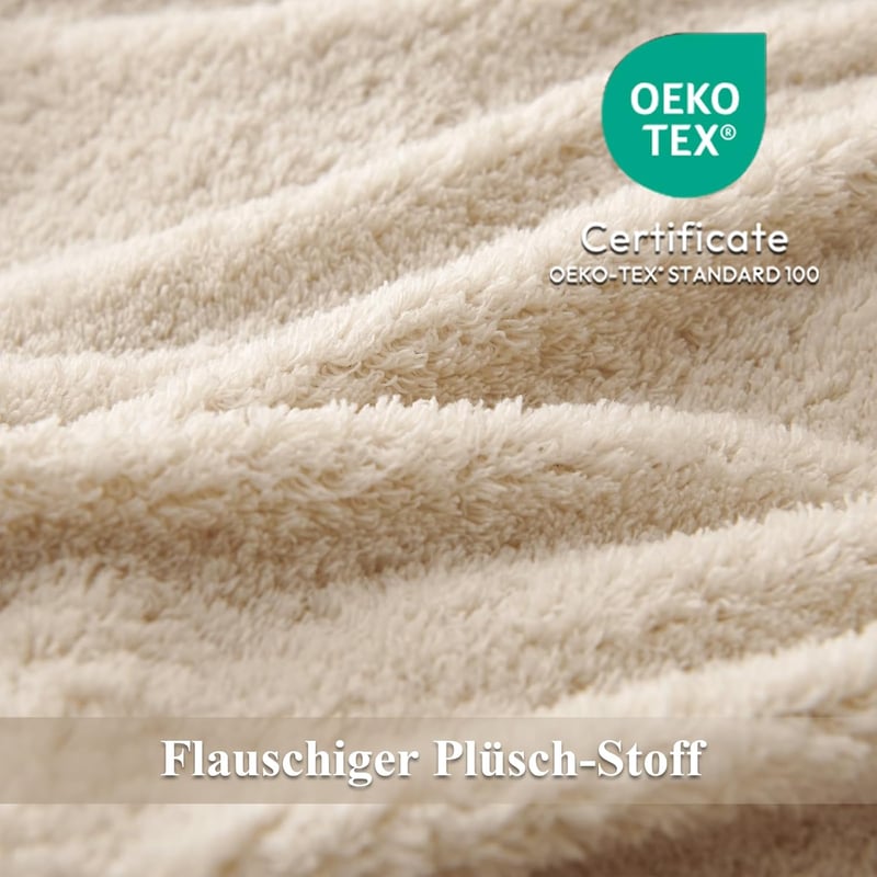 Tospass Plüss Ágynemű 200x200 cm Bézs Teddy Fleece Mikroszálas Huzat Cipzárral - Puha Téli Garnitúra 2 db 80x80 cm Párnahuzattal - Cashmere 