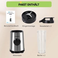 Aigostar Turmixgép 1L Smoothie Készítő, 600ml Palackkal, 350W 8