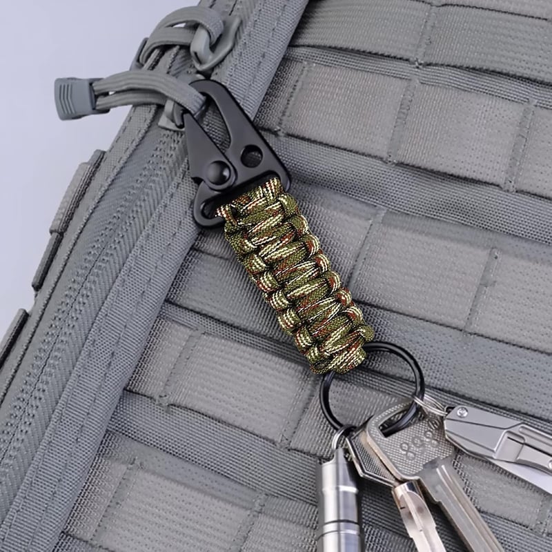 TOLOWOBK Paracord Kulcstartó Karabinerrel - Kültéri Sportokhoz és Túrázáshoz