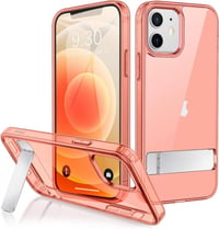 Apple iPhone 12 Mini Rózsaarany Áttetsző Szilikon Tok Állvánnyal 1