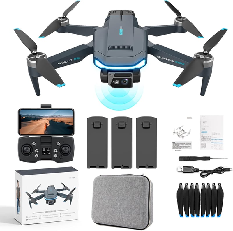 Gleto GPS Drón 4K Dupla Kamerával - 60 Perces Repülési Idő, Brushless Motor, Automatikus Hazatérés, Követés Funkcióval - Kezdőknek és Haladó