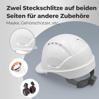 Mustbau EN397 Védősisak - Kék Építőipari Munkavédelmi Sisak Állítható Fejmérettel (53-65 cm), ABS Anyagból, Izzadságszalaggal, 400g 3