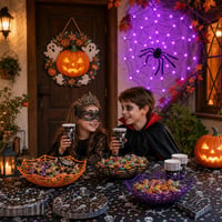 Halloween party set: 3 zdjele + ukras za vrata + 80 LED lampica + tijara-maska + 97-dijelni set + 50 čaša 1