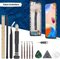RongZy Xiaomi Redmi 10C LCD Kijelző és Érintőképernyő Csere Keret Szerelőkészlettel - Fekete, Kompatibilis 220333QAG/QBI/QNY/QL Modellekkel 7