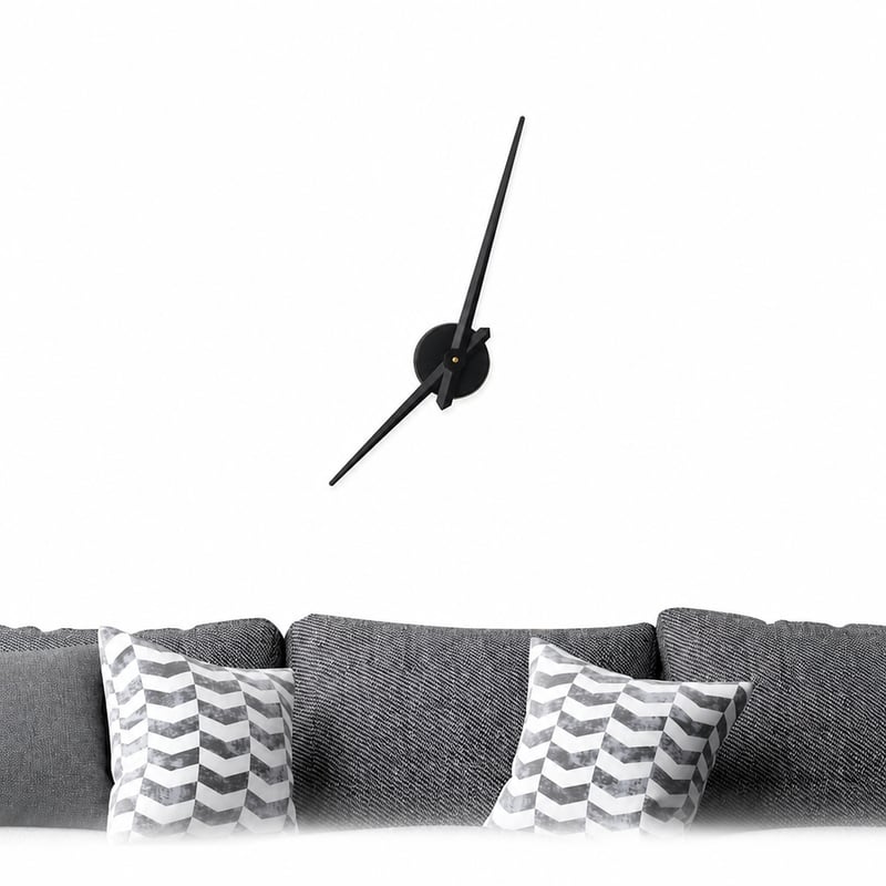 Relaxdays DIY zidni sat, samoljepljiva 3D zidna naljepnica, moderan dizajn, crna, 1 kom – bez brojeva (nepotpuno, rabljeno) (stanje: vidi 2. sliku)