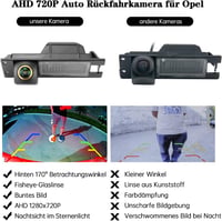 Opel Astra H, Zafira B, Corsa D, Vectra C, Insignia - GREENAUTO 720P AHD tolatókamera rendszámtábla-világítással 2